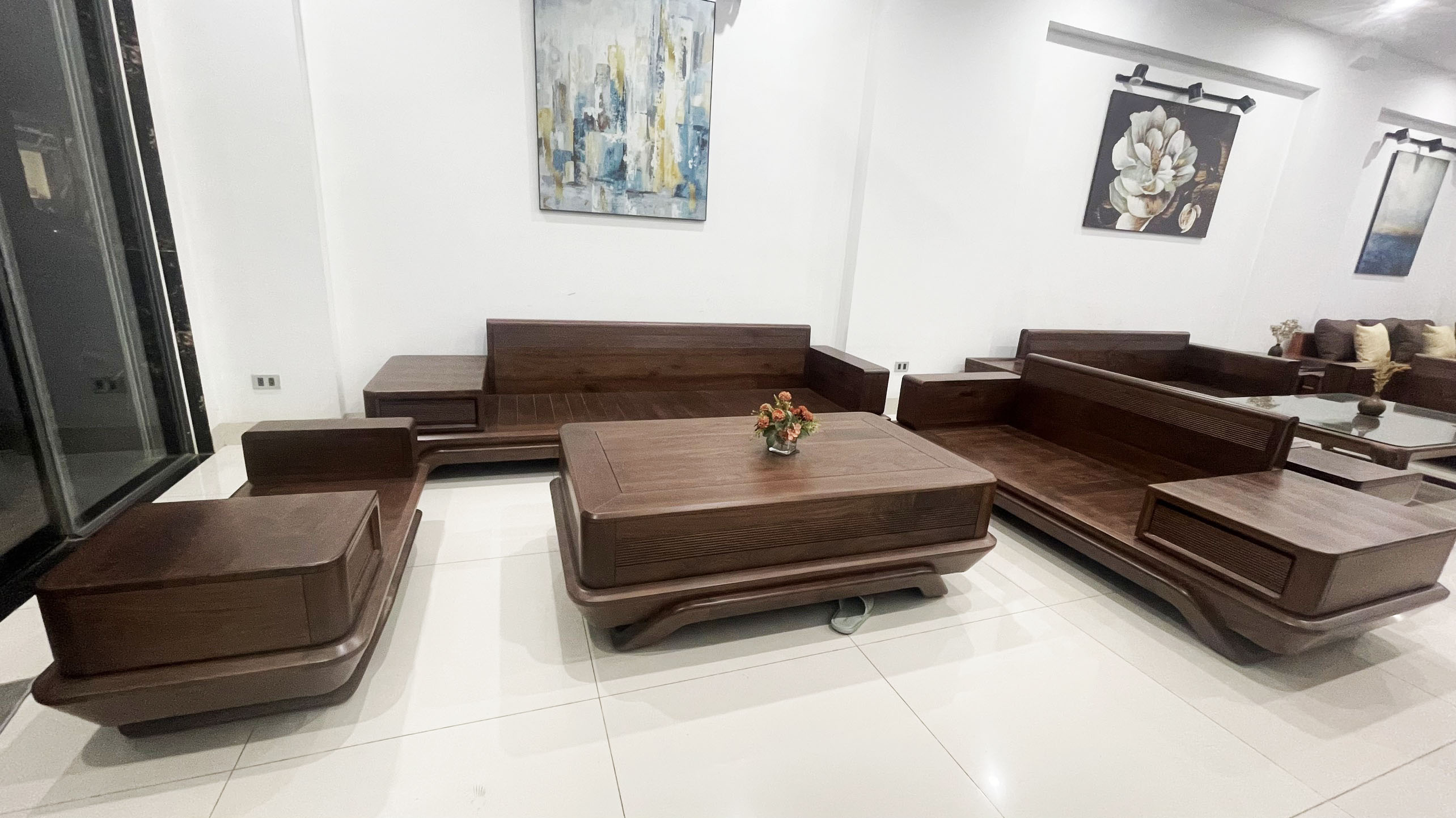 Bộ Bàn Ghế Phòng Khách Gỗ Tự Nhiên Óc chó SF45